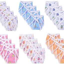 New Born Baby Single layer Cotton Nappy/Indian Style Langots/Tying Knots Cloth Nappy, Pack Of 24 Pcs, Reusable & Washable-image-11