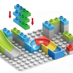 mega shine Variable Sliding Track Blocks with Ball, Educational Blocks, 66 Pcs for Kids image 3
