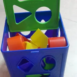 Shape Sorting Cube With 18 Shape And Different Color-CUBE BLUE-687--3