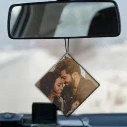 Photo & Message Printed Car Interior Deco Rear Mirror Hanging Plaque Square Car Hanging Ornament-image-23