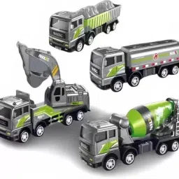 Unbreakable Pack of 4 Combo Construction Engineering truck toys for kids-37