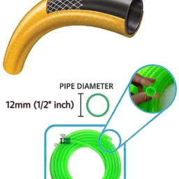 sunice 30 METER 7-PATTERN ,3-LAYERED HEAVY DUTY WITH ACCESSORIES MULTICOLOR (Size:1/2" inch12mm) Hose Pipe image 2