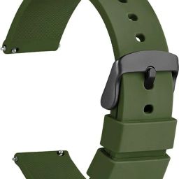 pantan 22mm Green Soft Silicone Watch Strap/Band with Metal Buckle – Compatible with Fire-Boltt, Boat, Noise, Amazfit, beatXp & All 22mm Smartwatches & Analogue Watches Smart Watch Strap-image-1