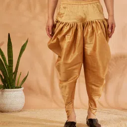 ARMAAN ETHNIC Dupion silk Silk Dhoti Self Design Men Dhoti-image-2