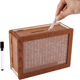 Wooden Coin Bank – 1Pc ₹5000 Savings Target Box with Marker for Kids & Adults Coin Bank-image-55