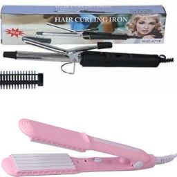 S2S Set of 2 Hair Curling Iron & Crimper (Color may vary ) Electric Hair Styler-14