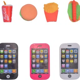 Mobile and Food Erasers – Perfect for School Use and Return Gifts (Set of 7) Non-Toxic Eraser-19