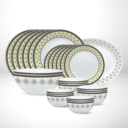 Pack of 27 Opalware Kohinoor Amer 100% bone ash free Dinner Set-image-13
