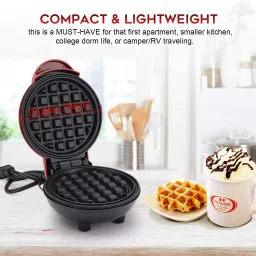 Mini Waffle Maker SS Non-Stick Electric Iron Machine Waffles, Pan Cakes M04 Waffle Maker-1