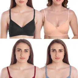 Pack of 4 Women T-Shirt Lightly Padded Bra-image-38