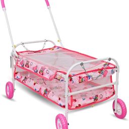 Portable Baby Cradle with Mosquito Net & Wheels,Baby Swing Crib Bassinet-3