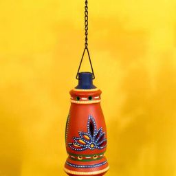 aakriti art creations Multicolor Terracotta Hanging Tea Light Holder-picture-22