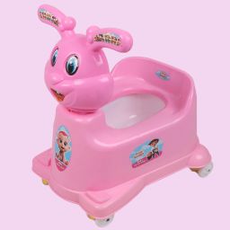 3 in1 Rabbit Potty Scooter Rider Style Baby Potty Seat with Wheels and Removable Tray with Cover for Kids, Comfortable Soft Plastic Handle Bar For Babies Potty Seat-image-88