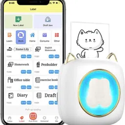CASON Portable Mini Pocket Printer for Kids, 7 Color LED Display Thermal Printer Thermal Receipt Printer-image-21