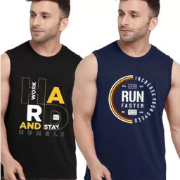Pack of 2 Fastcolors Mens cotton blend Vest Pack of 2 Men Vest-image-83