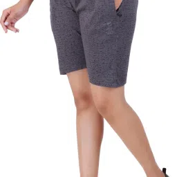 Printed Women Grey Regular Shorts-image-21