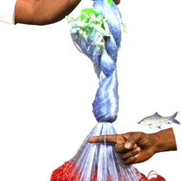 1 finger gillnet mud sinker hight 5 feet, up lenth 50 feet, down lenth 100 feet Fishing Net-26