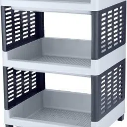 Utensil Kitchen Rack Multipurpose Use Viva 3 Compartments Plastic Rack for Office, Kitchen and General Use Plastic Wall Shelf Plastic-1