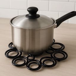 Galvanized Metal Trivet Stand Set of 4 | Heat Resistant Hot Pot Stands Glossy Brown Trivet-4