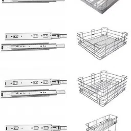 4 Piece12x20x4Sheet Cutlery12x20x6Plain Basket12x20x8Thali Basket 6*20*17pullout Steel Kitchen Trolley-picture-12