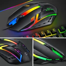 Frontech MS-0067 RGB optical mouse,1500 dpi,anti skid,3 buttons USB mouse Wired Right Handed Optical Gaming Mouse image 4