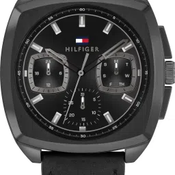 Men's Multifuction Black Stainless Steel & Leather Strap Watch Analog Watch - For Men TH1710556-13
