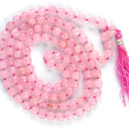 Rose Quartz Mala 108 Round Beads 6 mm Crystal Stone Mala Reiki Chakra Healing Gemstone For Unisex Regular Round Quartz Stone-picture-3