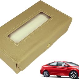 Basic-Beige Tissue Box Leatherette-428 Vehicle Tissue Dispenser-image-81