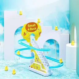 meesaj Toy Interactive Small Duck Toy - Adorable Ducks on Stairs & Escalator Slide image 2