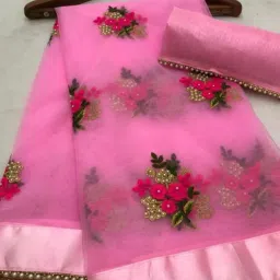 Embroidered Bollywood Net Saree-15