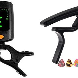 Guitar Metal Alloy Capo + 360 Degree Guitar Tuner with LCD Display for Guitar ,Easy to use , Quick Change Capo ,One Handed Trigger For Acoustic Guitar, Electric and Ukulele Capo Automatic Digital Tuner-image-69