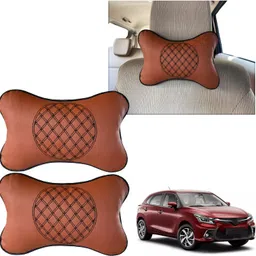 peeps store Orange Leatherite Car Pillow Cushion for Toyota-picture-15