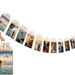 Happy Anniversary Thickened Kraft Card Paper 1st Anniversary Bunting Banner, Photo Banner for First Anniversary (20 ft, Pack of 12) Banner-image-9