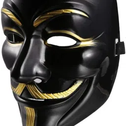 V for Black mask and( joker) anonymous white face mask & plastic face party mask Party Mask-23