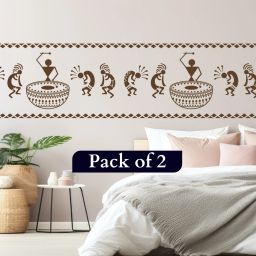 Modern Wall Design Stencils for Wall Painting Drum Warli Tribal Art (16x24 inch)–Suitable for Room Decor,Ceiling and Floors Stencil-image-27