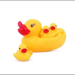 MKRM Duck Family Bath Toys for Toddlers, Squeeze Chu Chu Sound, 4 Pieces DUCK Gag Toy-5