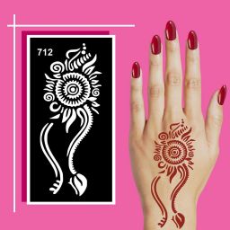 Full Petal Flower Mehndi Stencil Sticker With Finger Artistic Festival-image-25