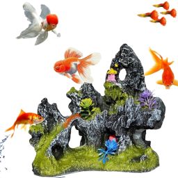 Small size mountain view toy for fish tank aquarium Laterite Unplanted Substrate-image-25