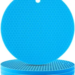 Silicone Trivet Blue Set of 4 Matte Trivet-18