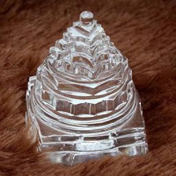 Original Clear Crystal (Sphatik) Shree/Shri Yantra for Diwali Pooja , Wealth, Prosperity and Success Crystal Yantra-4