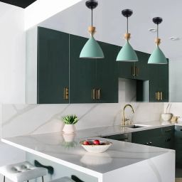 (PACK OF 3)Hanging Bell Shade Light, Aqua Blue, Hanging Lights (Pendant Lights) Lamp Shade-14