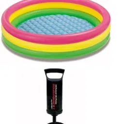 Stealodeal 5 Feet Kids Bath Pool Water Tub With Air Pump Inflatable Pool Accessory-0