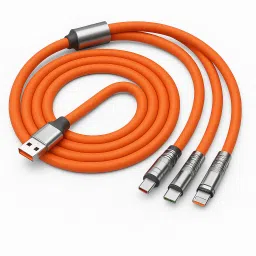 VARNI ADR 3-in-1 Cable 5 A 1.2 m Silicone 3 In 1 Data Cable | Fast Charging Portable Cord For Travel/Outdoor-picture-26