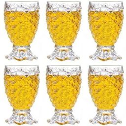 (Pack of 6) Pineapple Shape Glass for Water,Cold Drink, Cocktail, Wine, Whiskey (210 ml) Glass Set Water/Juice Glass-image-27