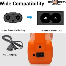 daily needs shop Power Supply Cord Data Cable 2 Pin Plug Compatible with Laptop ,Torch, Printer 1 hrs Torch Emergency Light image 3