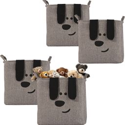 Cotton, Jute Pack of 4 Storage Basket with Handle | GM-7-GRY | Smiley - Grey Storage Basket-image-68