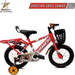 GAMER OREO 14 INCH RED TUBELESS TYRE 14 T KIDS CYCLE FOR AGE 2 TO 5 YRS 14 T (inch) Road Cycle-image-11