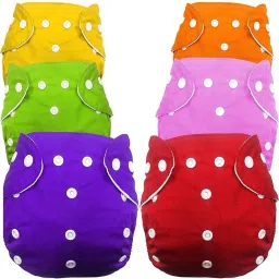 Baby Pocket Cloth Diapers Reusable Washable Adjustable Cloth Diapers (Pack of 6)-image-4