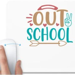 UDNAG White Mousepad 'School | peace out school' for Computer / PC / Laptop [230 x 200 x 5mm] Mousepad-image-94
