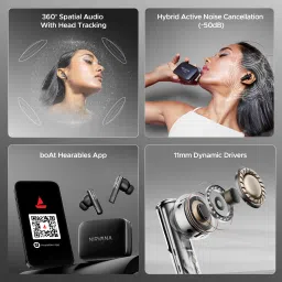 boat Nirvana Ivy w/ 360 Spatial Audio, Dynamic Head Tracking,ANC(~50dB) & App Support Bluetooth Headset image 2